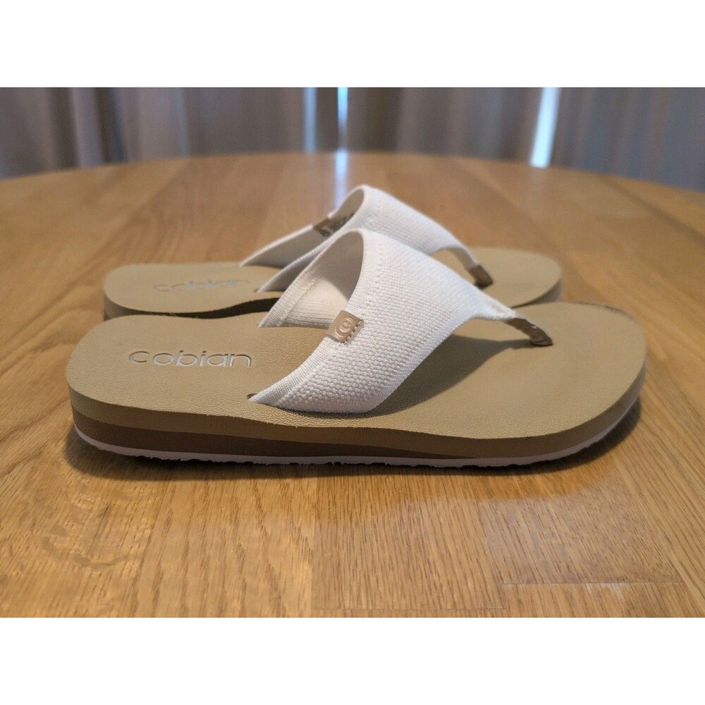 Cobian Bermuda Bounce Thong Sandals Stretch White Mesh Womens Sz 7 So Comfy!!
